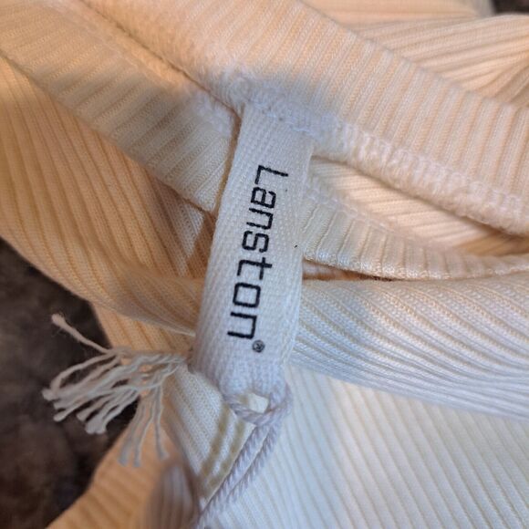 Lanston Revolve Declan One Shoulder Tank Top Butter Ribbed Stretch Womens XS NWT - Picture 9 of 10